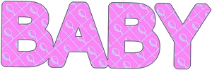 Pink Baby Word Art PNG image