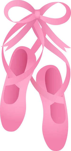 Pink Ballet Shoes With Ribbons PNG image