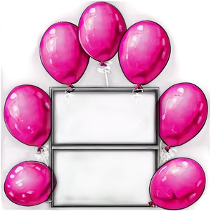 Pink Balloons Border Frame PNG 06122024 PNG