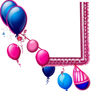 Pink Balloons Border Frame PNG 77 PNG