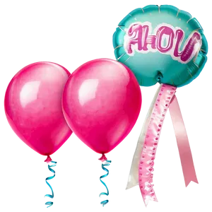 Pink Balloons Celebration Kit PNG 36 PNG