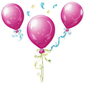 Pink Balloons Festive Bouquet Png 23 PNG image