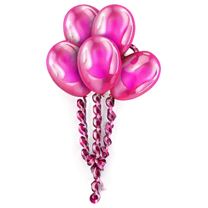 Pink Balloons Ribbon Tied PNG Tgv76