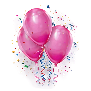 Pink Balloons With Confetti Png Eob PNG image