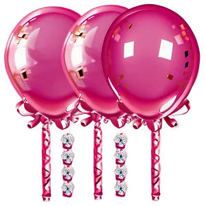 Pink Balloons With Glitter PNG 49 PNG