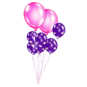 Pink Balloons With Glitter Png Yjv75 PNG image