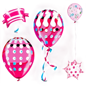 Pink Balloons With Polka Dots PNG 86 PNG