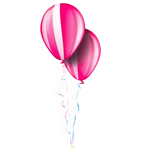 Pink Balloons With Stripes PNG 06122024