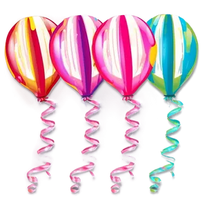 Pink Balloons With Stripes PNG 06122024