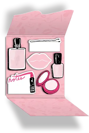 Pink Beauty Products Illustration PNG image