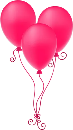 Pink Birthday Balloons Transparent Background PNG image