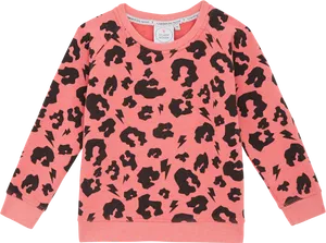 Pink Black Animal Print Sweater PNG image