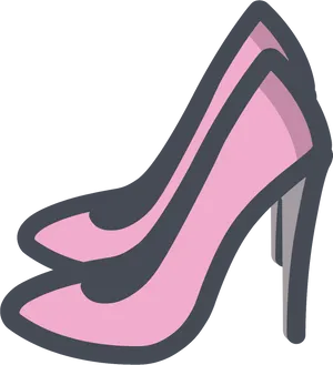 Pink Black High Heel Clipart PNG image