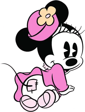 Pink Bow Minnie Mouse Vector PNG image