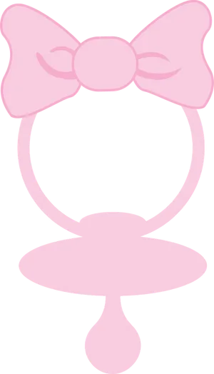 Pink Bow Pacifier Graphic PNG