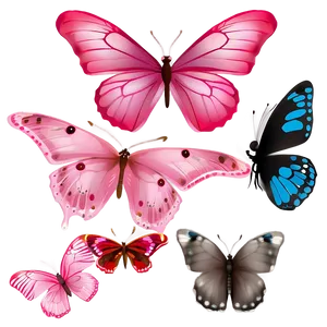 Pink Butterflies PNG 05232024