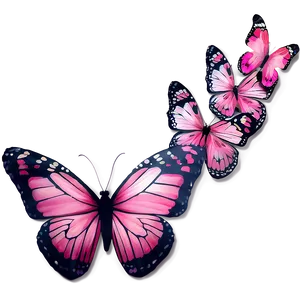 Pink Butterflies PNG Bvl73