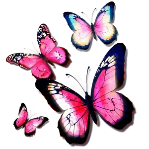 Pink Butterflies PNG Shb