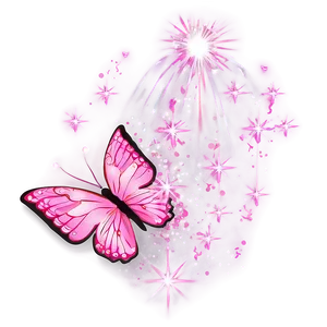 Pink Butterfly And Fairy Dust PNG Stq75