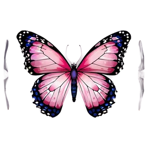 Pink Butterfly Border PNG 05232024