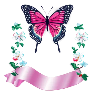 Pink Butterfly For Invitation Card PNG Tyo PNG
