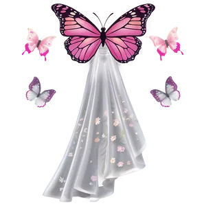 Pink Butterfly For Wedding Design PNG 05232024