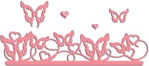 Pink Butterfly Hearts Design PNG image