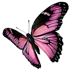 Pink Butterfly In Flight PNG 05232024