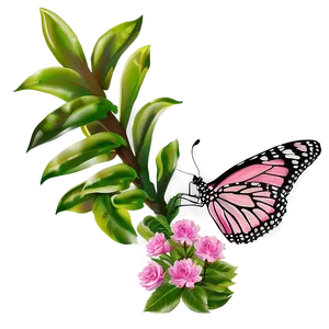 Pink Butterfly In Garden PNG Lli PNG