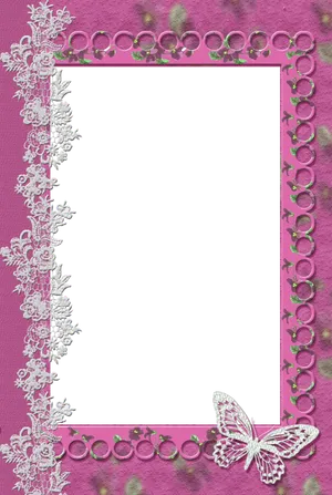 Pink Butterfly Lace Frame
