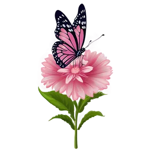 Pink Butterfly On Flower PNG 05232024