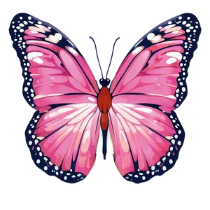Pink Butterfly Outline PNG 42