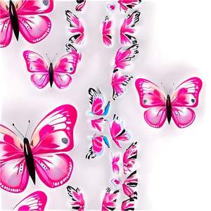 Pink Butterfly Pattern Background PNG Vrm42