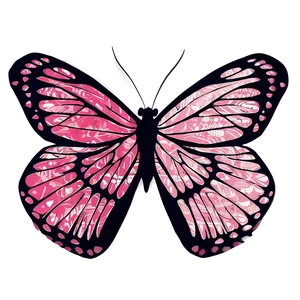 Pink Butterfly Silhouette Graphic PNG 05232024