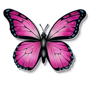 Pink Butterfly With Black Outline PNG 05232024