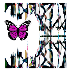 Pink Butterfly With Black Outline PNG 05232024