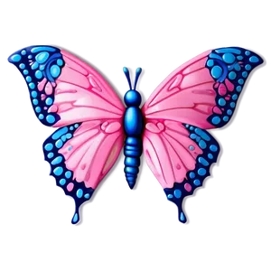 Pink Butterfly With Blue Accents PNG Hoh PNG