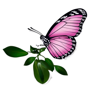 Pink Butterfly With Floral Elements PNG 05232024