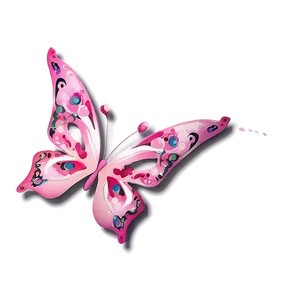 Pink Butterfly With Floral Elements PNG 05232024