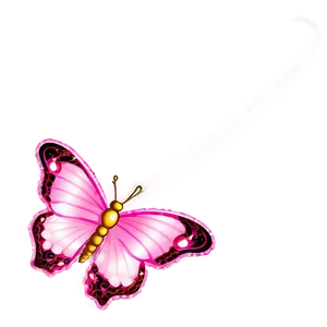 Pink Butterfly With Glitter PNG 90