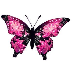 Pink Butterfly With Glitter PNG Cty37