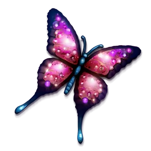 Pink Butterfly With Glitter PNG Kyo