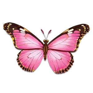 Pink Butterfly With Golden Edges PNG Itl18 PNG