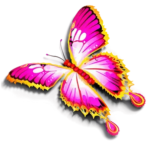 Pink Butterfly With Golden Edges PNG Ovr PNG