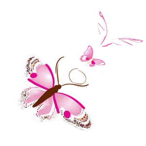 Pink Butterfly With Lace Wings PNG 05232024 PNG