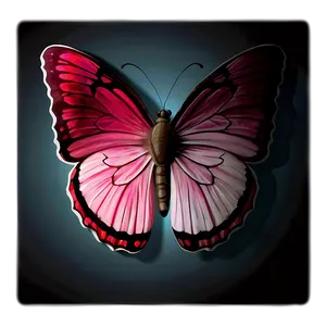 Pink Butterfly With Shadow PNG 81