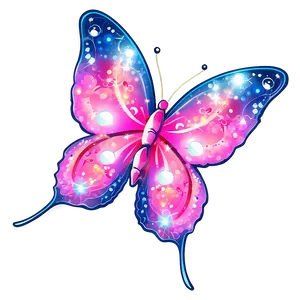Pink Butterfly With Sparkles PNG 94