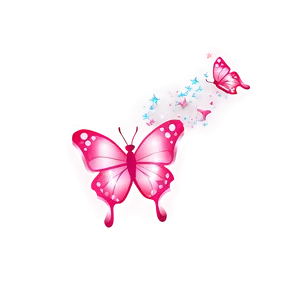 Pink Butterfly With Sparkles PNG Qej17