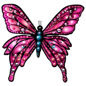Pink Butterfly With Sparkles PNG Ura