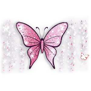 Pink Butterfly With Sparkles PNG Woq